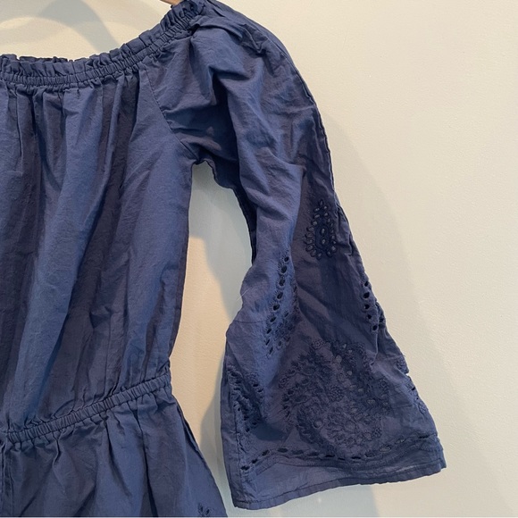 REBELLION Lace Boho Romper Lace Bell Sleeves Medium NWOT - Picture 3 of 9